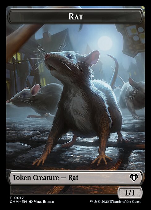 Zombie (0019) // Rat Double-Sided Token [Commander Masters Tokens]